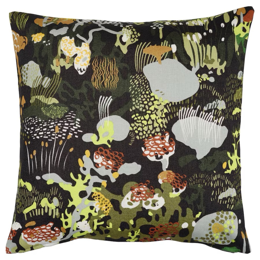 IKEA STOCKHOLM 2025 Cushion Cover, Black/Multicolor, 20"x20" (505.921.32) NEW